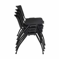 Hot Sale 👍 Stacking Chairs Regency 'M' Plastic Stack Chair, Black, 4/Pack (4700BK4PK) 🌟 -Advantage Shop sp4547968 s7