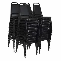 Best Pirce ⭐ Stacking Chairs Regency Vinyl Restaurant Stack Chair, Black, 40/Pack (8029BK40PK) 👍