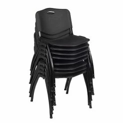 Deals 💯 Stacking Chairs Regency 'M' Stack Chair (8 Pack)- Black (4700BK8PK) 🎁