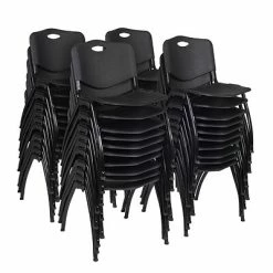 Best Pirce 🌟 Stacking Chairs Regency 'M' Plastic Stack Chair, Black, 40/Pack (4700BK40PK) 👏
