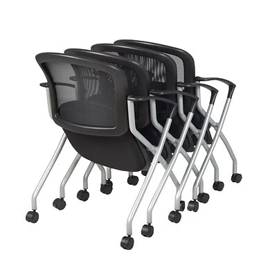 Promo β€οΈ Nesting Chairs Regency Cadence Mesh Nesting Chair, Black (2309BK4PK) π 4 Promo β€οΈ Nesting Chairs Regency Cadence Mesh Nesting Chair, Black (2309BK4PK) π - Image 2