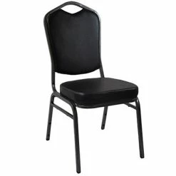 Best Pirce 👏 Banquet Chairs Advantage Black Crown Back Vinyl Banquet Chair (CBBC-V-123) 😉