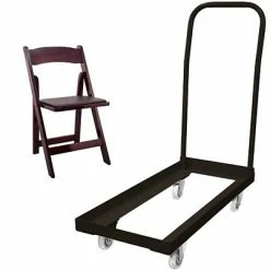 Outlet 👍 Advantage Folding Table Cart With 20 Mahogany Wood Folding Chairs (1DHCD80WFCM20) ❤️