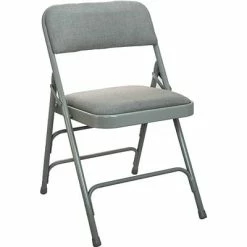 Budget 🌟 Folding Chairs Advantage Grey Padded Metal Folding Chair, Grey 1" Fabric Seat 80 Pack (DPI903F-GG) 👍