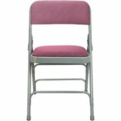 Best Sale 🎉 Folding Chairs Advantage Gray Padded Metal Folding Chair, Burgundy 1" Fabric Seat 80 Pack (DPI903F-GB) 👍 -Advantage Shop sp7504962 s7 1