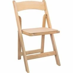 Best Sale ❤️ Folding Chairs Advantage Natural Wood Folding Wedding Chairs 40 Pack (WFC-NWF-40) 🤩