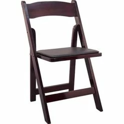 Promo 😍 Folding Chairs Advantage Mahogany Wood Folding Wedding Chairs 4 Pack (WFC-M-4) ❤️