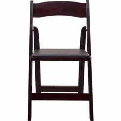 Promo 😍 Folding Chairs Advantage Mahogany Wood Folding Wedding Chairs 4 Pack (WFC-M-4) ❤️ -Advantage Shop sp7504978 s7 2