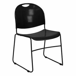 Cheapest ⌛ Stacking Chairs Flash Furniture HERCULES™ Plastic Ultra Compact Stack Chair, Black [RUT188BKCHR] 🔥