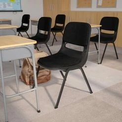 Brand new 🎉 Stacking Chairs Flash Furniture HERCULES Plastic Shell Stack Chair, Black (RUTEO101PADGG) 🤩 -Advantage Shop sp80658113 s7