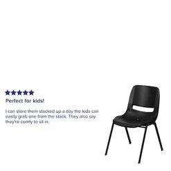 Deals 😀 Stacking Chairs Flash Furniture HERCULES Plastic Shell Stack Chair, Black (RUT-EO1-BK-GG) 💯 -Advantage Shop sp80658118 s7