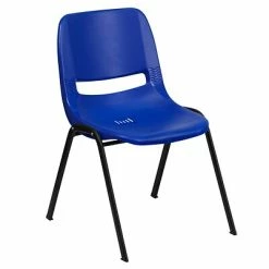 New 🎁 Stacking Chairs Flash Furniture HERCULES Plastic Shell Stack Chair, Blue (RUTEO1BLGG) ⭐