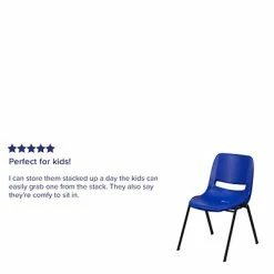 New 🎁 Stacking Chairs Flash Furniture HERCULES Plastic Shell Stack Chair, Blue (RUTEO1BLGG) ⭐ -Advantage Shop sp80658122 s7