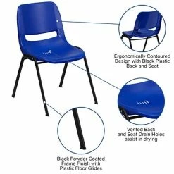 New 🎁 Stacking Chairs Flash Furniture HERCULES Plastic Shell Stack Chair, Blue (RUTEO1BLGG) ⭐ -Advantage Shop sp80658123 s7