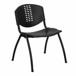 Best deal 😀 Stacking Chairs Flash Furniture HERCULES Plastic Office Chair, Black (RUT-NF01A-BK-GG) ✔️
