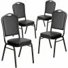 Outlet ✔️ Flash Furniture HERCULES Banquet Chairs W/Black Vinyl & Gold Vein Frame, 4/Pack 💯 -Advantage Shop sp80658780 s7