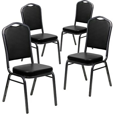 Budget π Flash Furniture HERCULES 4/Pack Banquet Chairs W/Vinyl Seat Silver Vein Frame (4FDC01SVBKVY) 𧨠3 Budget π Flash Furniture HERCULES 4/Pack Banquet Chairs W/Vinyl Seat Silver Vein Frame (4FDC01SVBKVY) π§¨