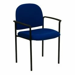 Budget 🛒 Stacking Chairs Flash Furniture Fabric Stackable Steel Side Chairs W/Arms (BT5161NVY) 💯