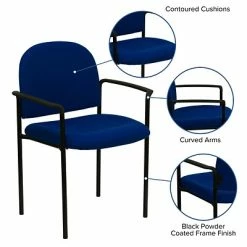 Budget 🛒 Stacking Chairs Flash Furniture Fabric Stackable Steel Side Chairs W/Arms (BT5161NVY) 💯 -Advantage Shop sp80658817 s7