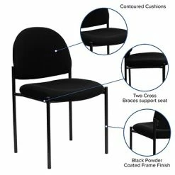 Brand new 🌟 Stacking Chairs Flash Furniture Fabric Stackable Steel Side Chairs (BT5151BK) ⌛ -Advantage Shop sp80658875 s7