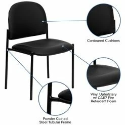 Budget 😍 Stacking Chairs Flash Furniture Vinyl Stackable Steel Side Chair, Black 🔔 -Advantage Shop sp80658894 s7