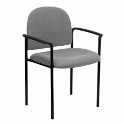 Brand new ✔️ Stacking Chairs Flash Furniture Fabric Stackable Steel Side Chairs W/Arms (BT5161GY) ⌛