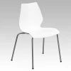 Hot Sale 🥰 Stacking Chairs Flash Furniture Hercules Series Polypropylene Stackable Chair With Silver Frame, White (RUT288WH) 🤩 -Advantage Shop sp81133392 s7