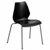 Buy 🥰 Stacking Chairs Flash Furniture Hercules Series Polypropylene Stackable Chair With Silver Frame, Black (RUT288BK) 🧨