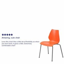New ✔️ Stacking Chairs Flash Furniture Hercules Series Polypropylene Stackable Chair With Silver Frame, Orange 😀 -Advantage Shop sp81133425 s7