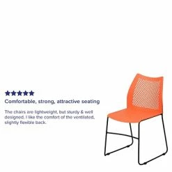 Brand new 😍 Stacking Chairs Flash Furniture Hercules Series Plastic Stack Chair, Orange (RUT498AORANGEGG) 👏 -Advantage Shop sp81611758 s7