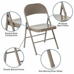 Outlet 💯 Folding Chairs Flash Furniture HERCULES Series Metal Folding Chair (BDF002GY) 👍 -Advantage Shop sp89555721 s7
