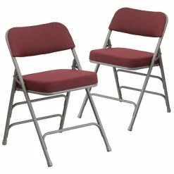 Deals ⌛ Folding & Stacking Chairs Flash Furniture HERCULES Series Fabric Folding Chair, Burgundy, 2/Pack (2AWMC320AFBG) 👏