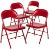 Promo ⌛ Folding Chairs Flash Furniture HERCULES Series Metal Folding Chair, 4/Pk (4BDF002RED) 😍