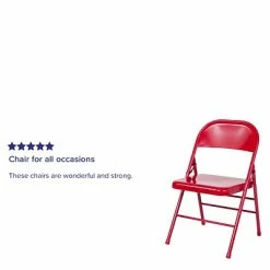 Promo ⌛ Folding Chairs Flash Furniture HERCULES Series Metal Folding Chair, 4/Pk (4BDF002RED) 😍 -Advantage Shop sp89555803 s7