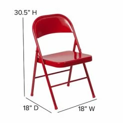 Promo ⌛ Folding Chairs Flash Furniture HERCULES Series Metal Folding Chair, 4/Pk (4BDF002RED) 😍 -Advantage Shop sp89555804 s7