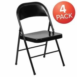 Hot Sale ✨ Folding Chairs Flash Furniture HERCULES Series Metal Folding Chair, 4/Pk (4BDF002BK) ✔️ -Advantage Shop sp89555819 s7