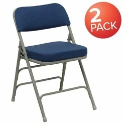Hot Sale 🤩 Folding & Stacking Chairs Flash Furniture HERCULES Series Fabric Folding Chair, Navy, 2/Pack (2HAMC320AFNVY) 🔔 -Advantage Shop sp89555840 s7