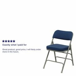 Hot Sale 🤩 Folding & Stacking Chairs Flash Furniture HERCULES Series Fabric Folding Chair, Navy, 2/Pack (2HAMC320AFNVY) 🔔 -Advantage Shop sp89555844 s7