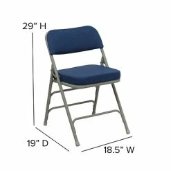 Hot Sale 🤩 Folding & Stacking Chairs Flash Furniture HERCULES Series Fabric Folding Chair, Navy, 2/Pack (2HAMC320AFNVY) 🔔 -Advantage Shop sp89555846 s7