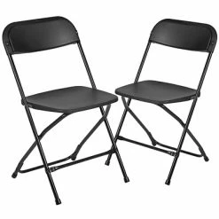 Discount 🎉 Folding & Stacking Chairs Flash Furniture HERCULES Series Plastic Banquet/Reception Chair, Black, 2/Pack (2LEL3BLACK) 🎁
